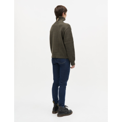 Wool berthe turtleneck tarmac mel
