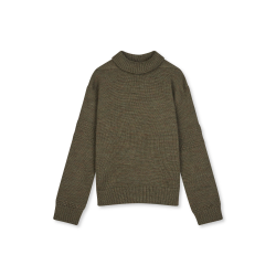 Wool berthe turtleneck tarmac mel