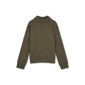 Wool berthe turtleneck tarmac mel