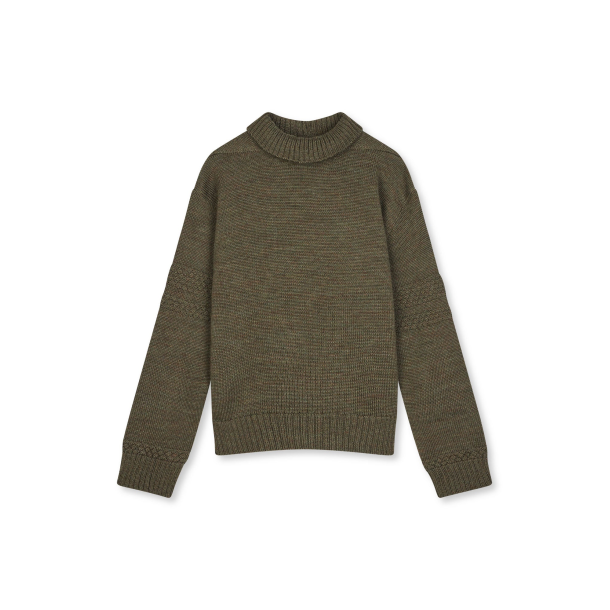 Wool berthe turtleneck tarmac mel