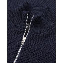 Wool klemens zip knit parisian night/charcoal 