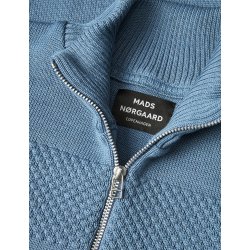 Wool klemens zip knit slate 