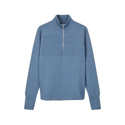 Wool klemens zip knit slate 