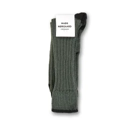 Woolen carl rib socks beluga 