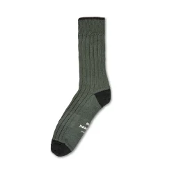 Woolen carl rib socks beluga 