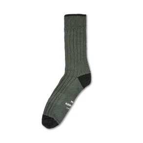 Woolen carl rib socks beluga 