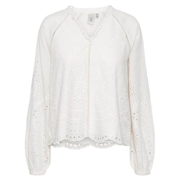 Yasluma ls v-neck top hvid