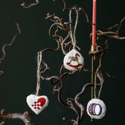 Julepynt hjerte gyngehest tromme 