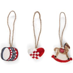 Julepynt hjerte gyngehest tromme 