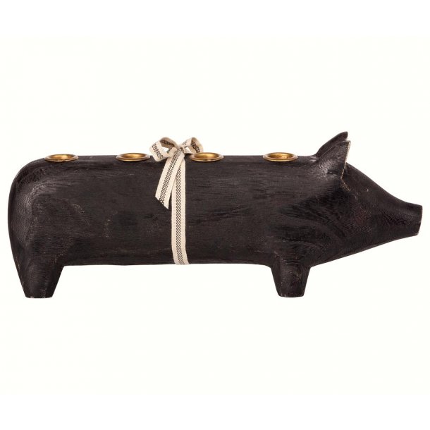 Wooden pig large black