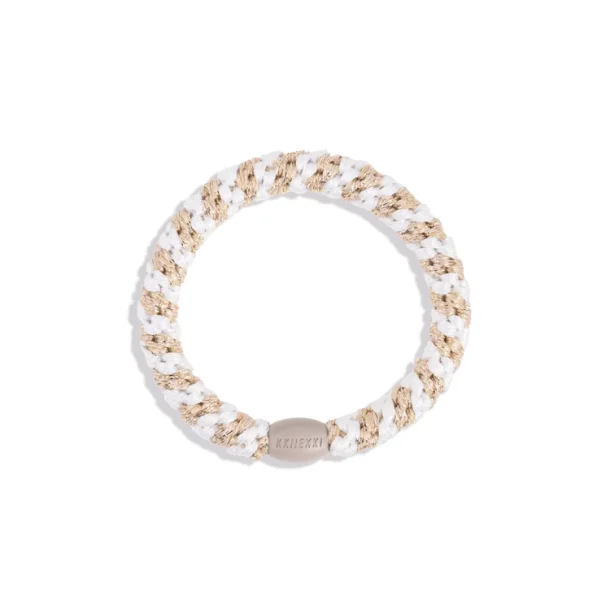 Kknekki white-beige glitter stripe 